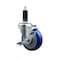 Service Caster 4'' SS Blue Poly Swivel 1-1/8'' Expanding Stem Caster with Brake SCC-SSEX20S414-PPUB-BLUE-TLB-118 - alternate 1